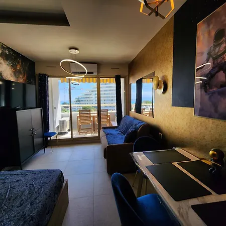 Appartement L'astronaute - Balcon Vue - Clim - Place Parking Privée - Marina Baie Des Anges *